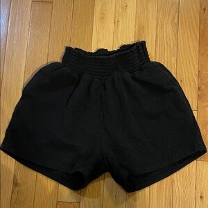 Black cotton shorts